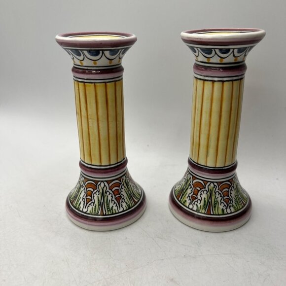 Coimbra Ceramics Hand-painted Decorative Candle Holder XVII Century Recreation # - Picture 1 of 14